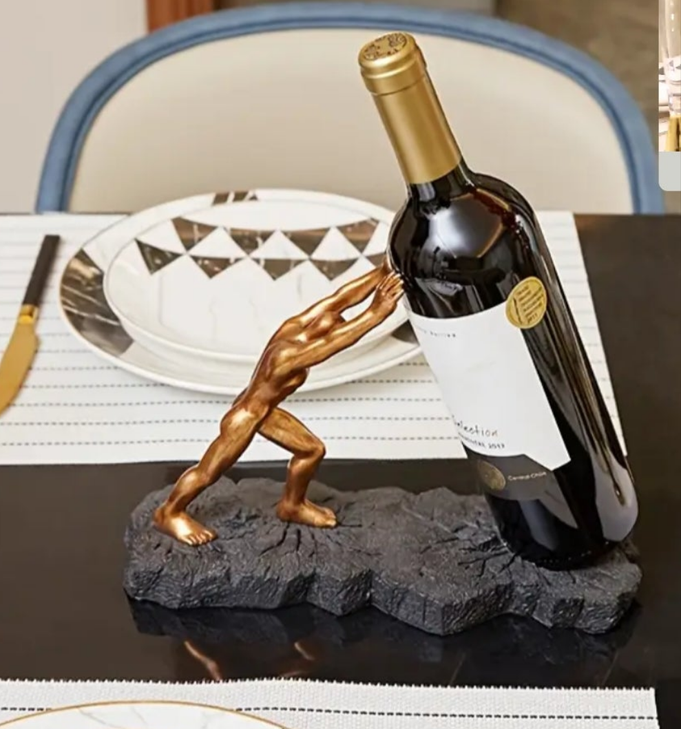An Elegant European-Style Resin Figure Wine Rack