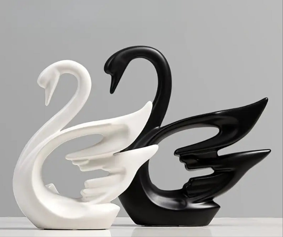 2pc/set, Ceramic Art Creative Swan Ceramic Ornaments