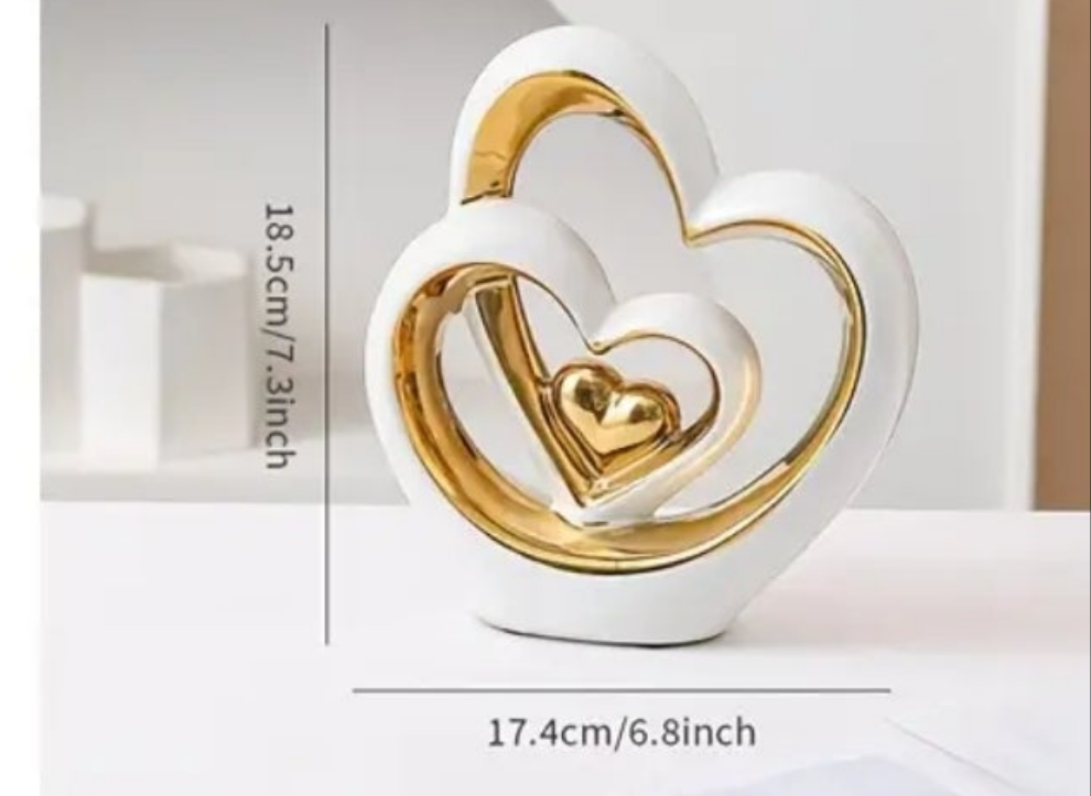 Glam Style Ceramic Heart Decorative Vase
