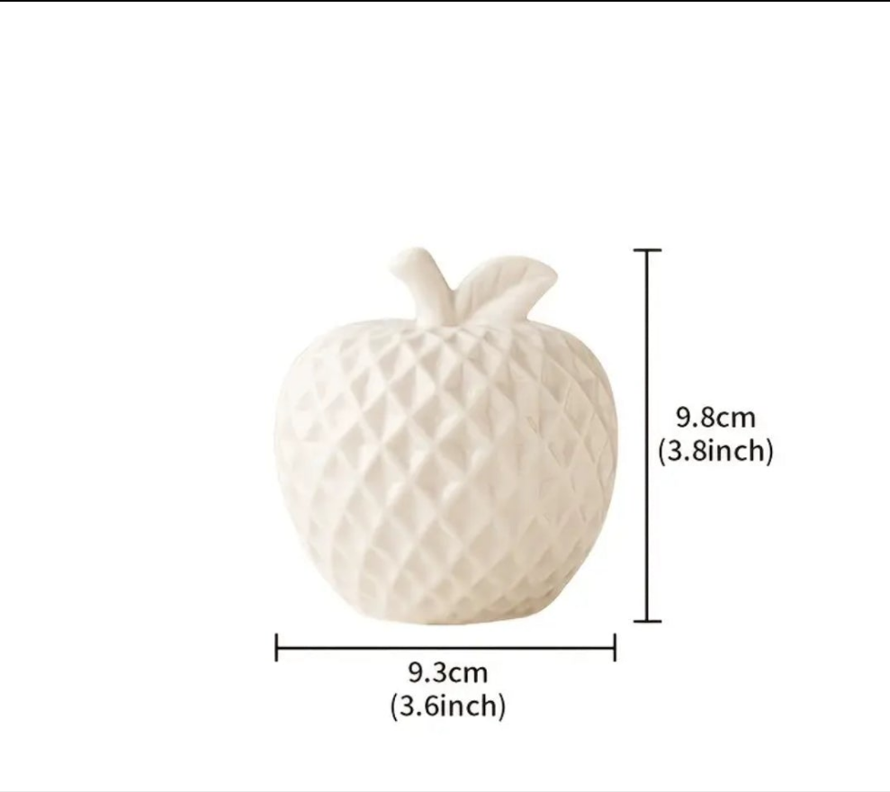 1pc Elegant Ceramic Apple Ornament - White