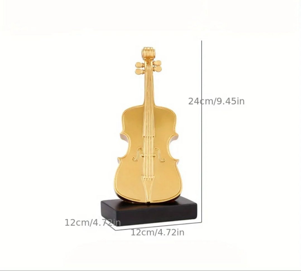 1pc, Handmade Yellow Golden Violin Resin Model Kit