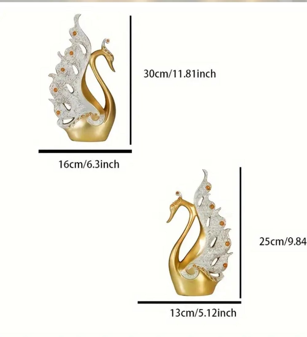 1 Pair, Modern Swan Handicraft Statue