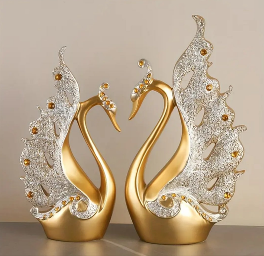 1 Pair, Modern Swan Handicraft Statue