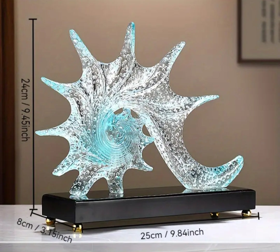 Elegant Blue-Tinted Starfish Sculpture