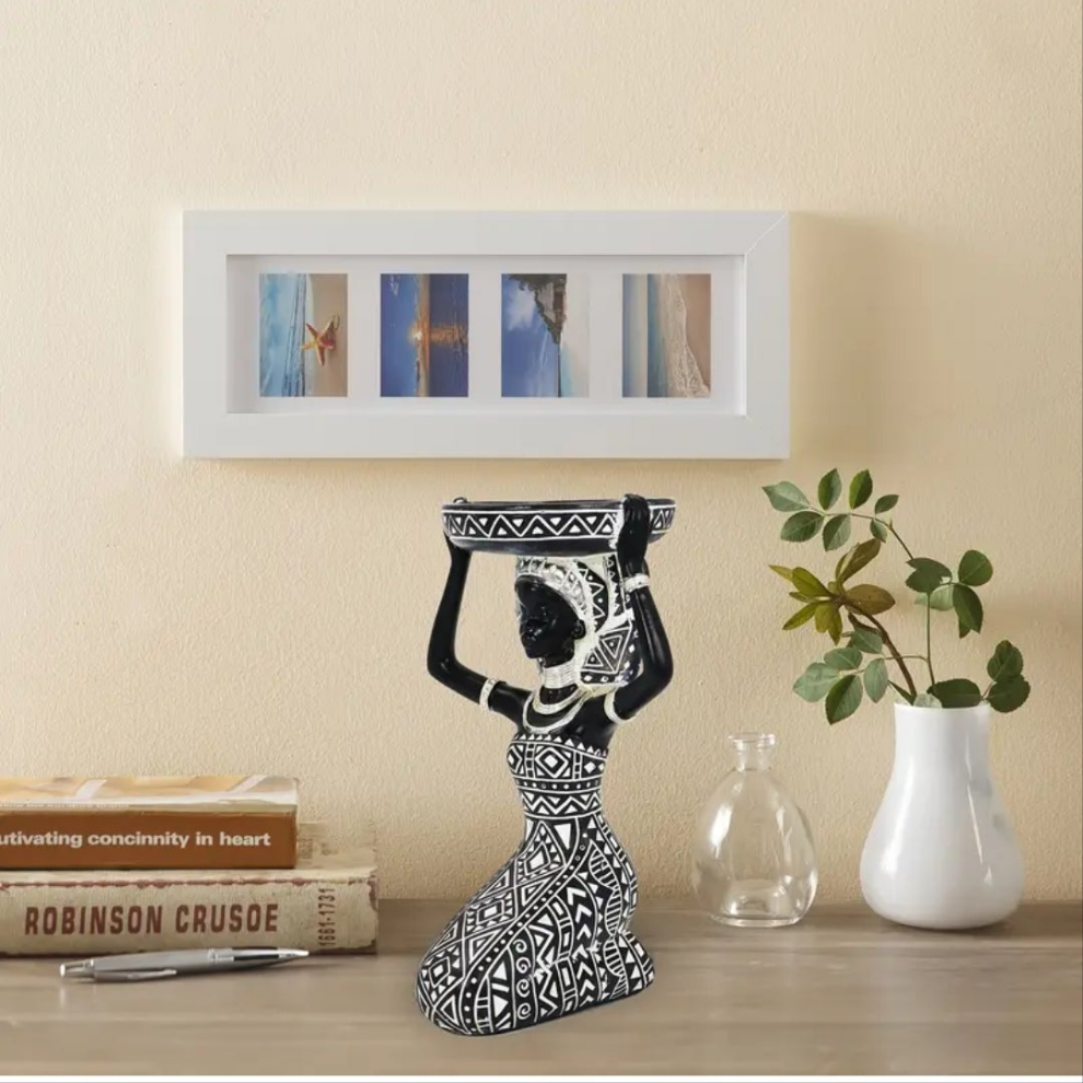 Vintage African Lady Figurine Candle Holder