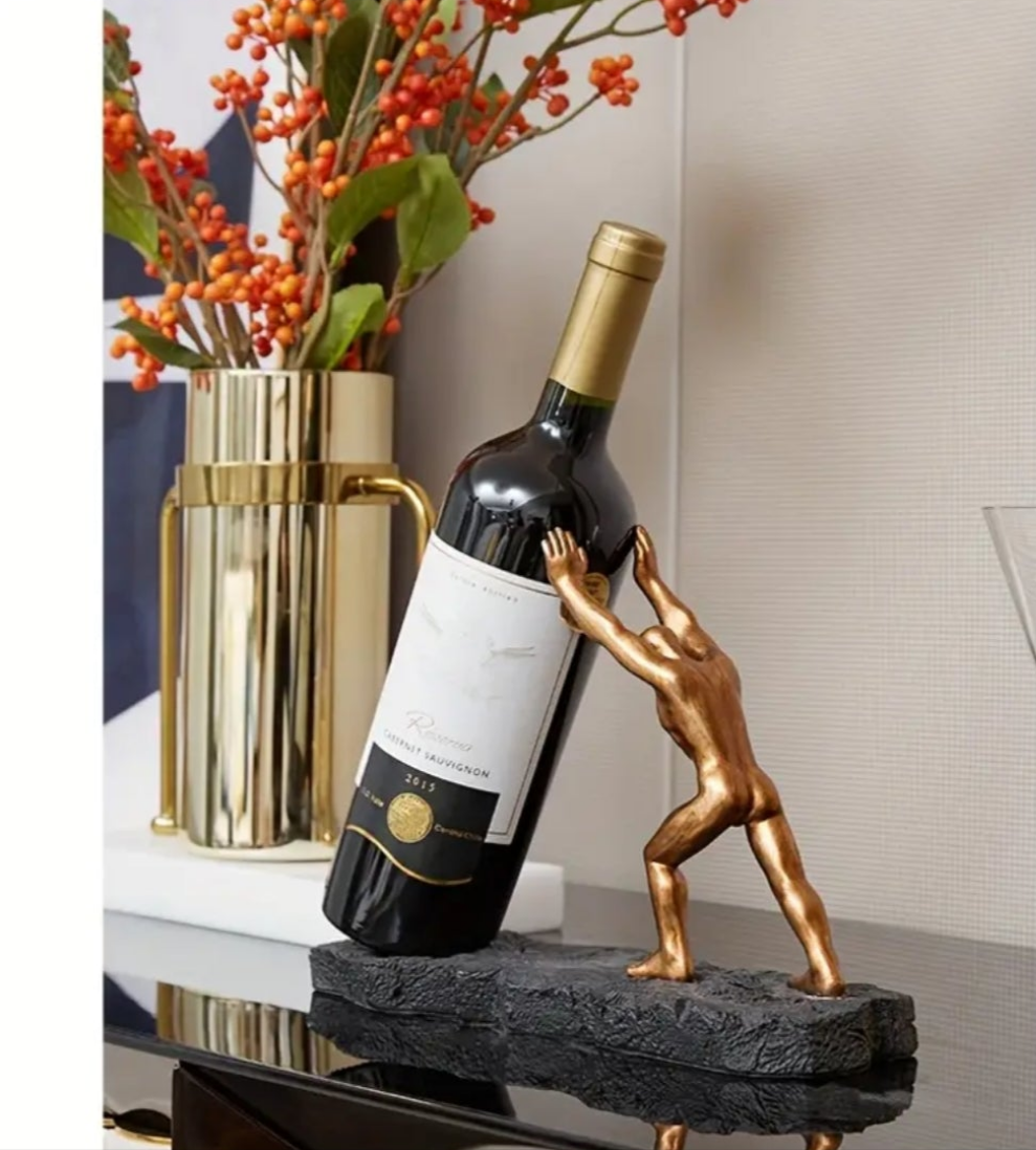 An Elegant European-Style Resin Figure Wine Rack