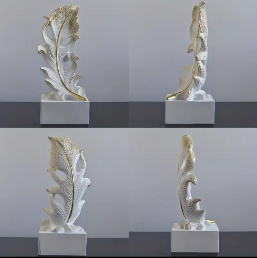 1pc 19.99 cm High Resin Feather Statue Ornaments