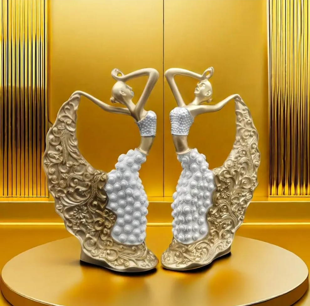 1pc, Dancer Sculpture, Girl Dancing Peacock