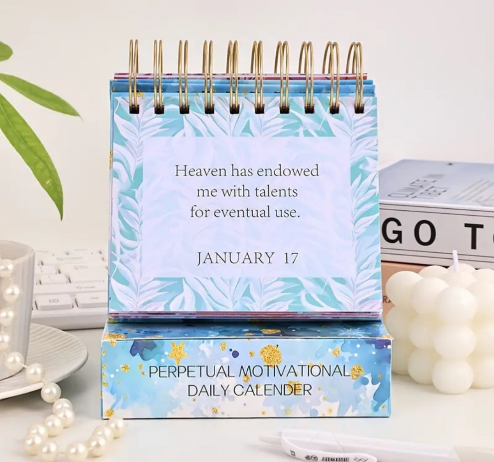 1pc Inspirational Desktop Flip Calendar