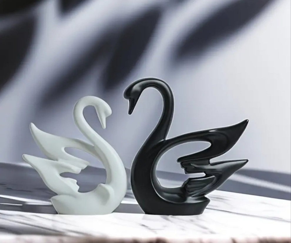 2pc/set, Ceramic Art Creative Swan Ceramic Ornaments
