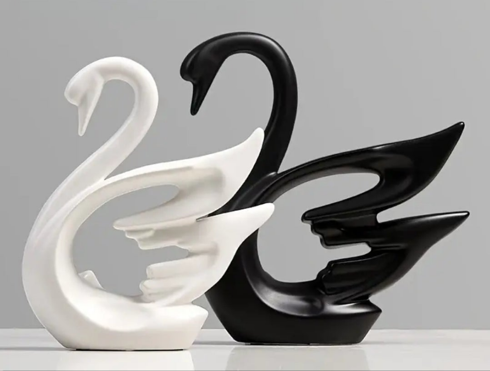 2pc/set, Ceramic Art Creative Swan Ceramic Ornaments