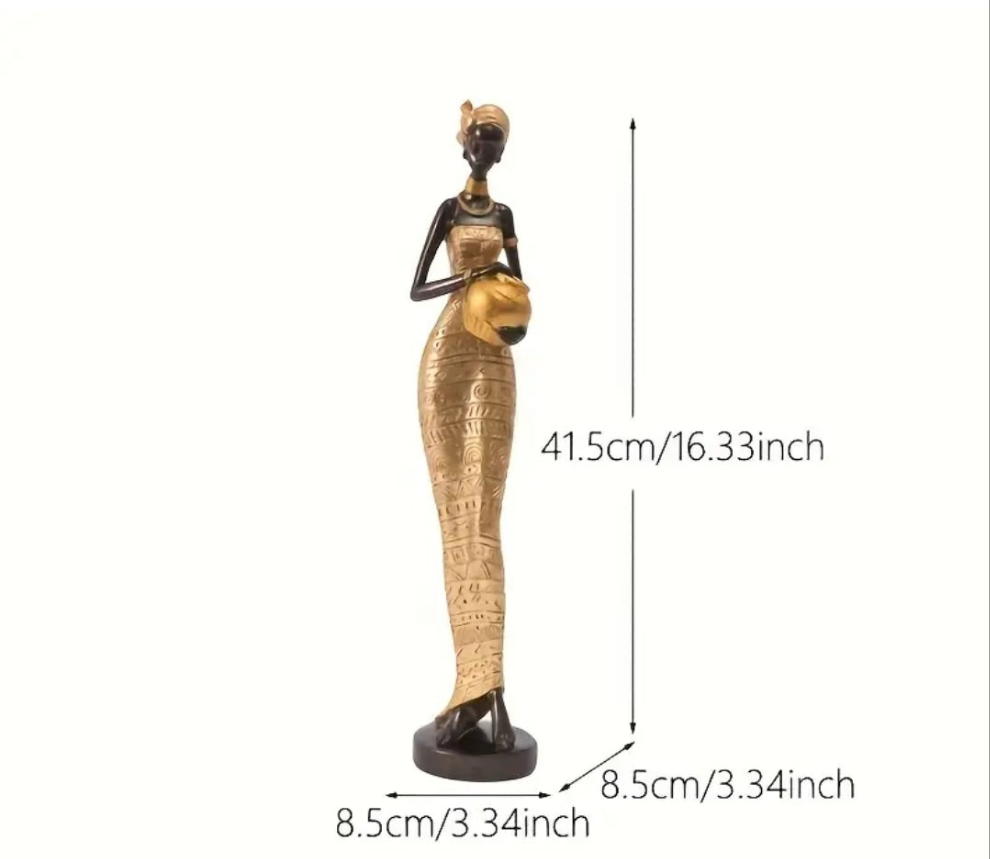 1pc LESCAFITA Resin African Tribal Statue - Ethnic Art Sculpture
