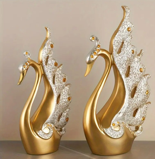 1 Pair, Modern Swan Handicraft Statue
