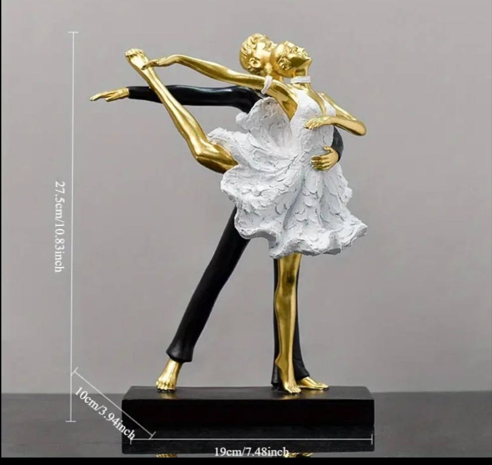 Elegant Nordic-Inspired Dancing Girl Figurine - Resin Art Craft