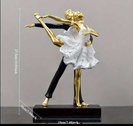 Elegant Nordic-Inspired Dancing Girl Figurine - Resin Art Craft
