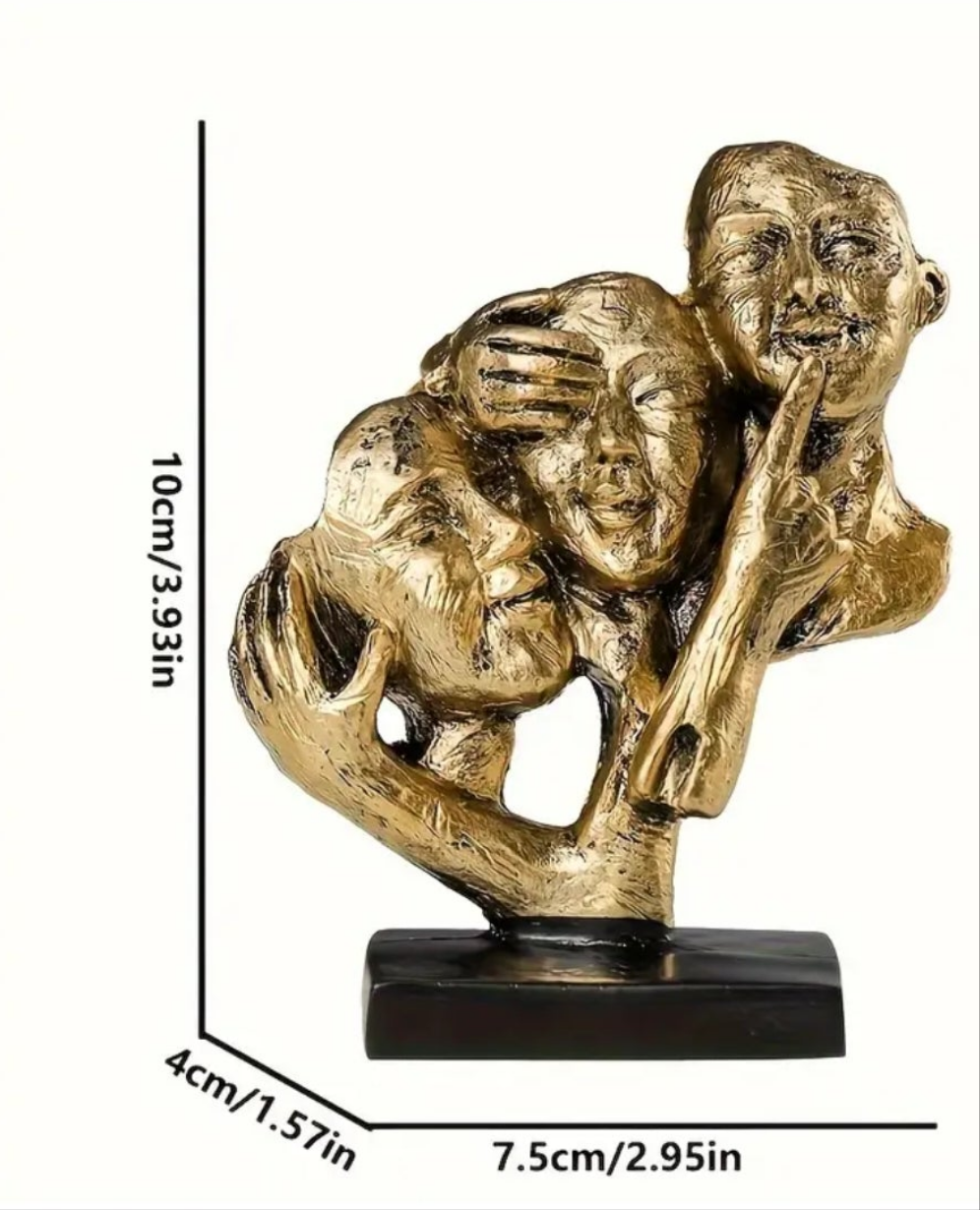 Classic Abstract Trio Sculpture - Resin Collectible Figurine