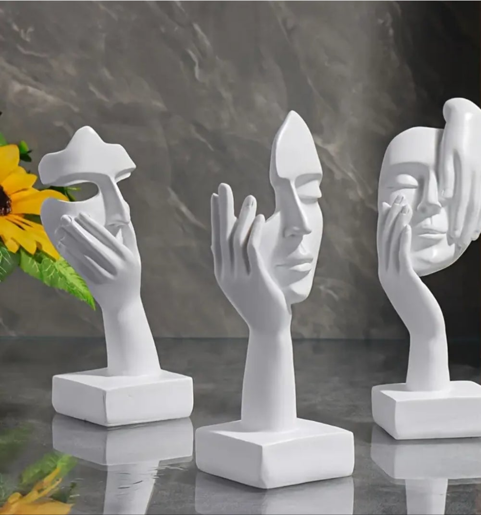 3pcs Elegant Thinker Statue