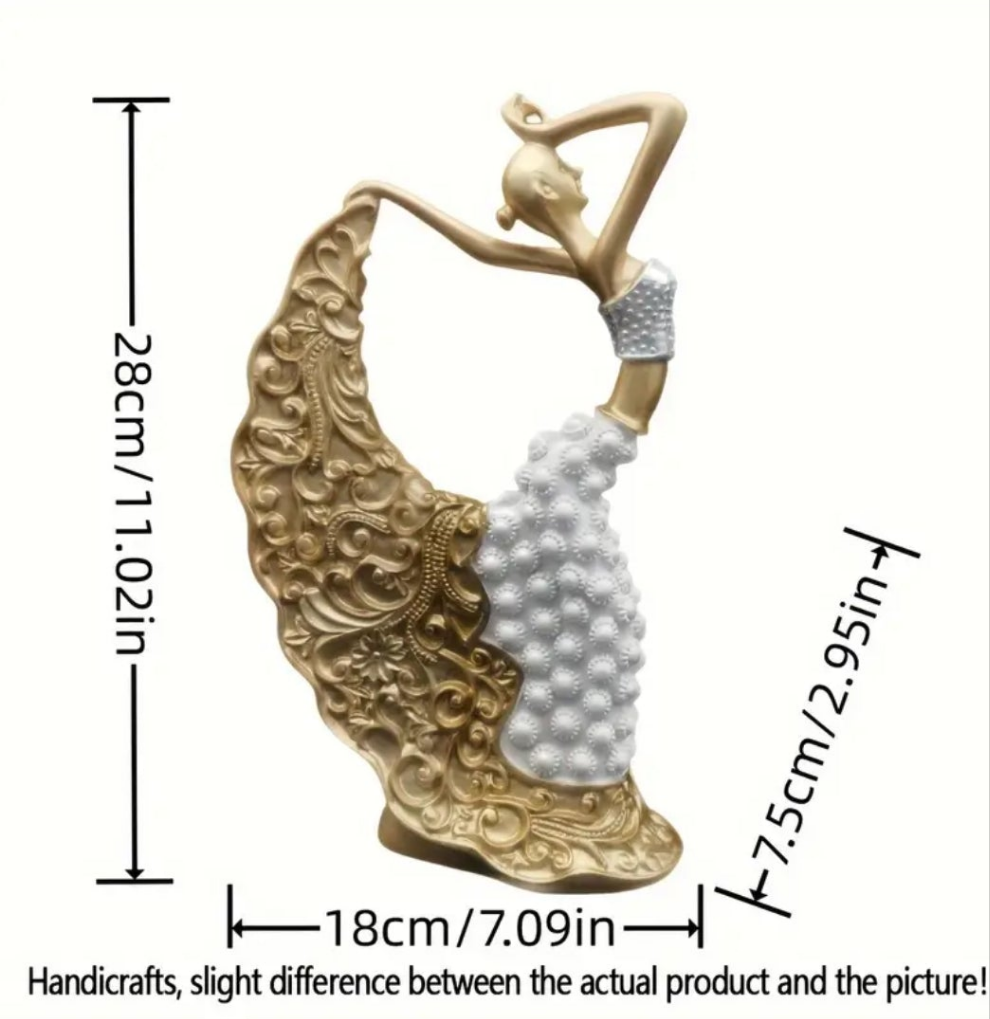 1pc, Dancer Sculpture, Girl Dancing Peacock