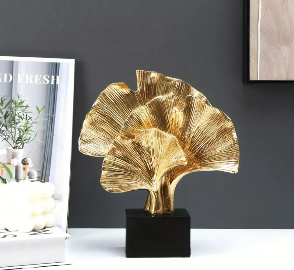 Resin Ginkgo Leaf Figurine