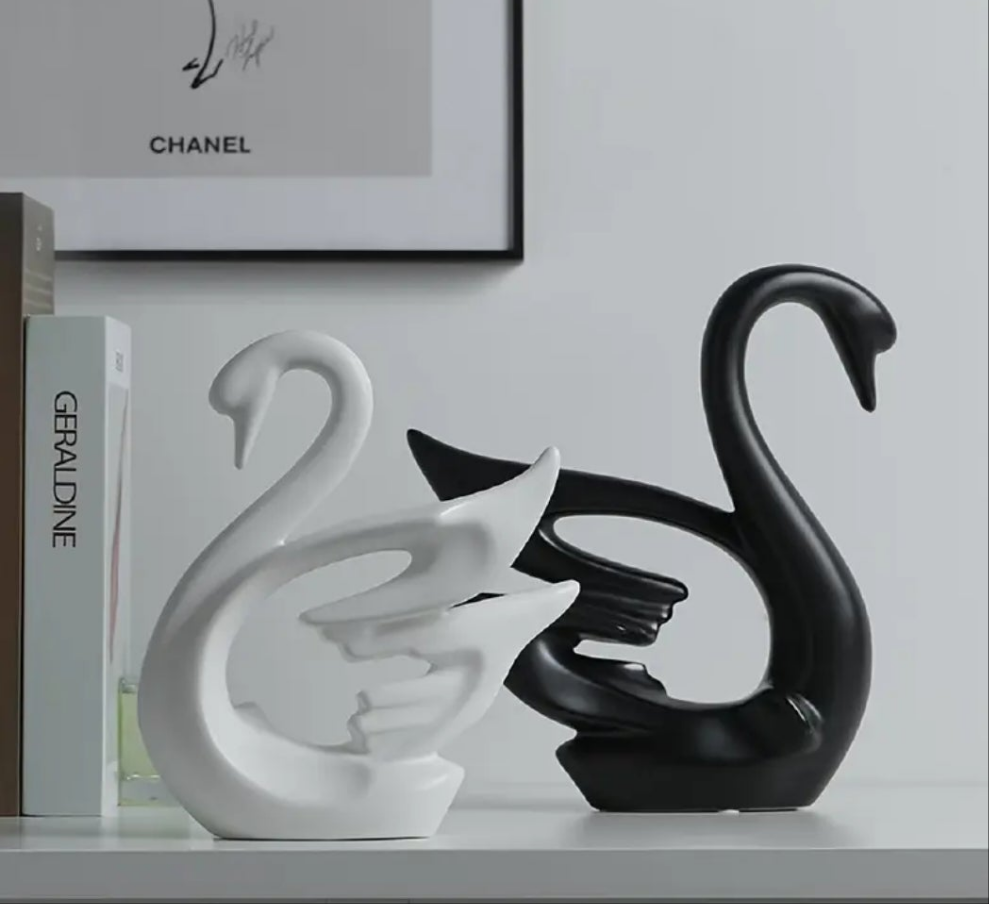 2pc/set, Ceramic Art Creative Swan Ceramic Ornaments