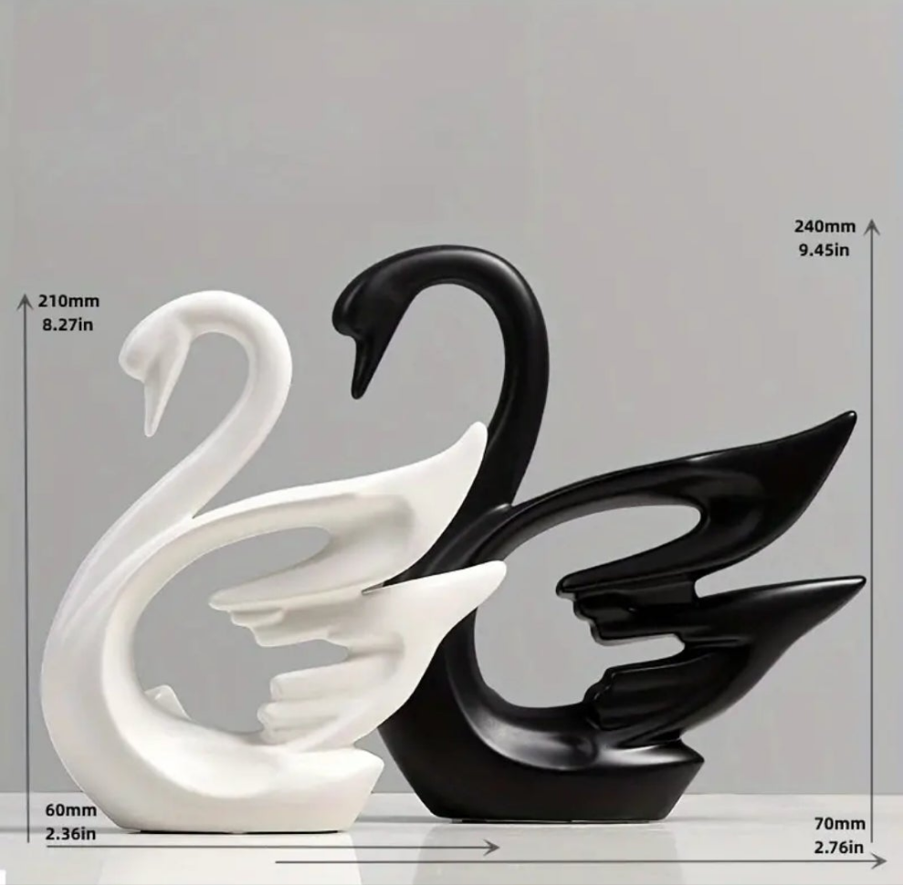 2pc/set, Ceramic Art Creative Swan Ceramic Ornaments