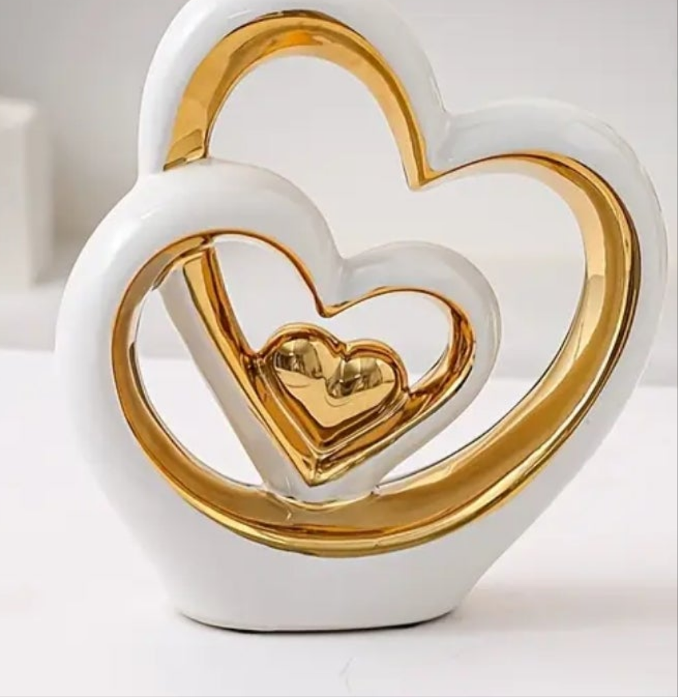Glam Style Ceramic Heart Decorative Vase