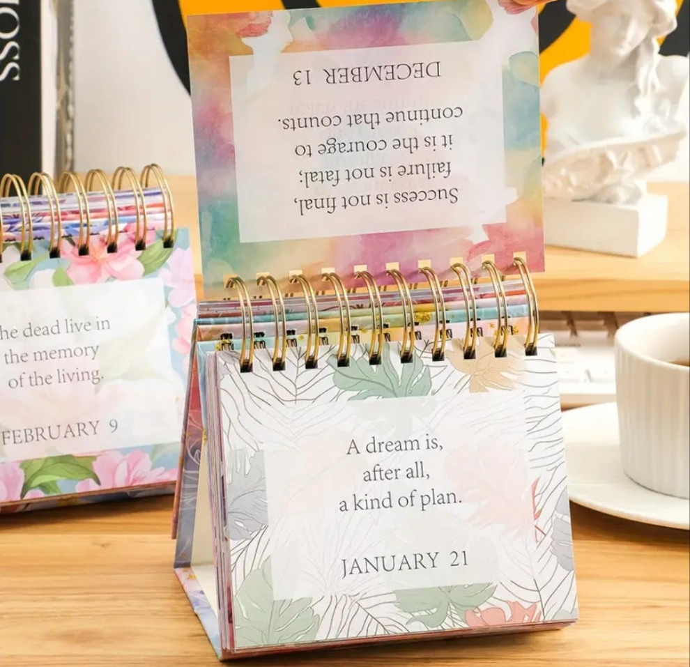 1pc Inspirational Desktop Flip Calendar