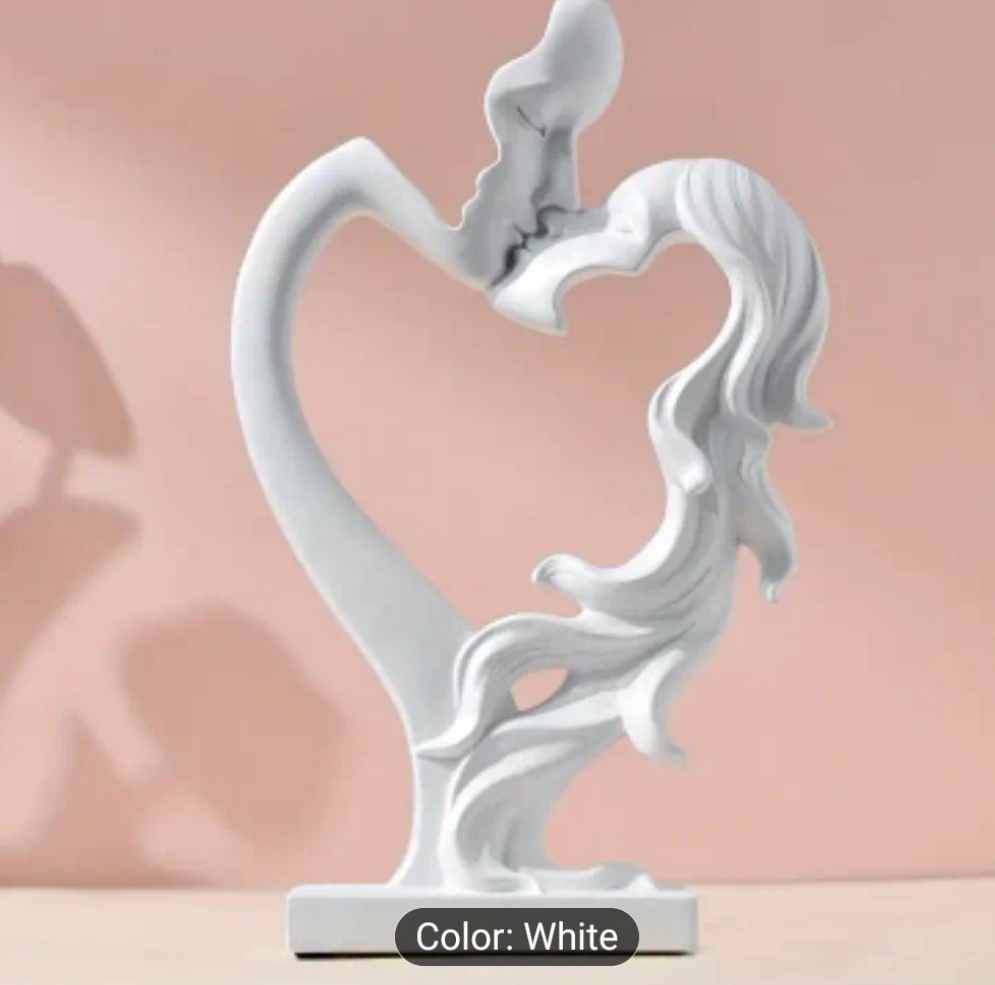 1pc Kissing Love Sculpture Ornament, Couple Home Love Resin Ornaments.