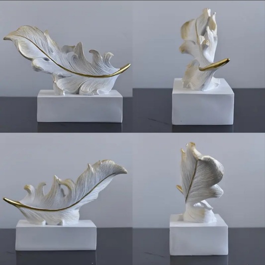 1pc 19.99 cm High Resin Feather Statue Ornaments