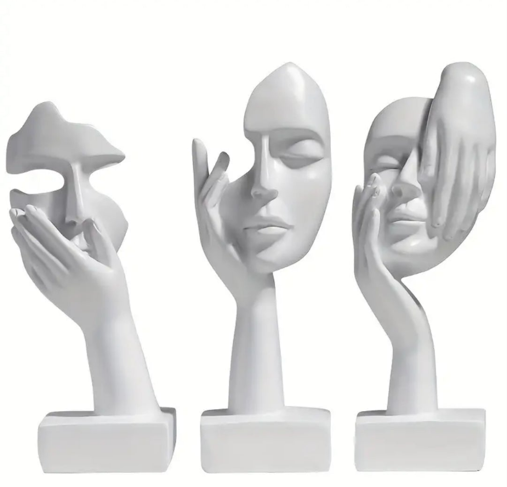 3pcs Elegant Thinker Statue
