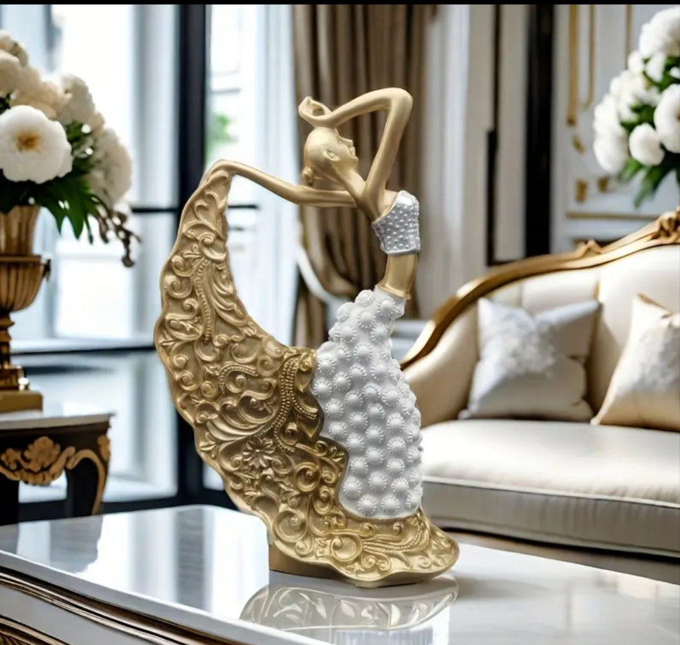 1pc, Dancer Sculpture, Girl Dancing Peacock