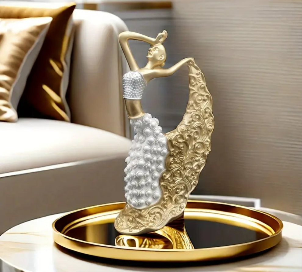 1pc, Dancer Sculpture, Girl Dancing Peacock