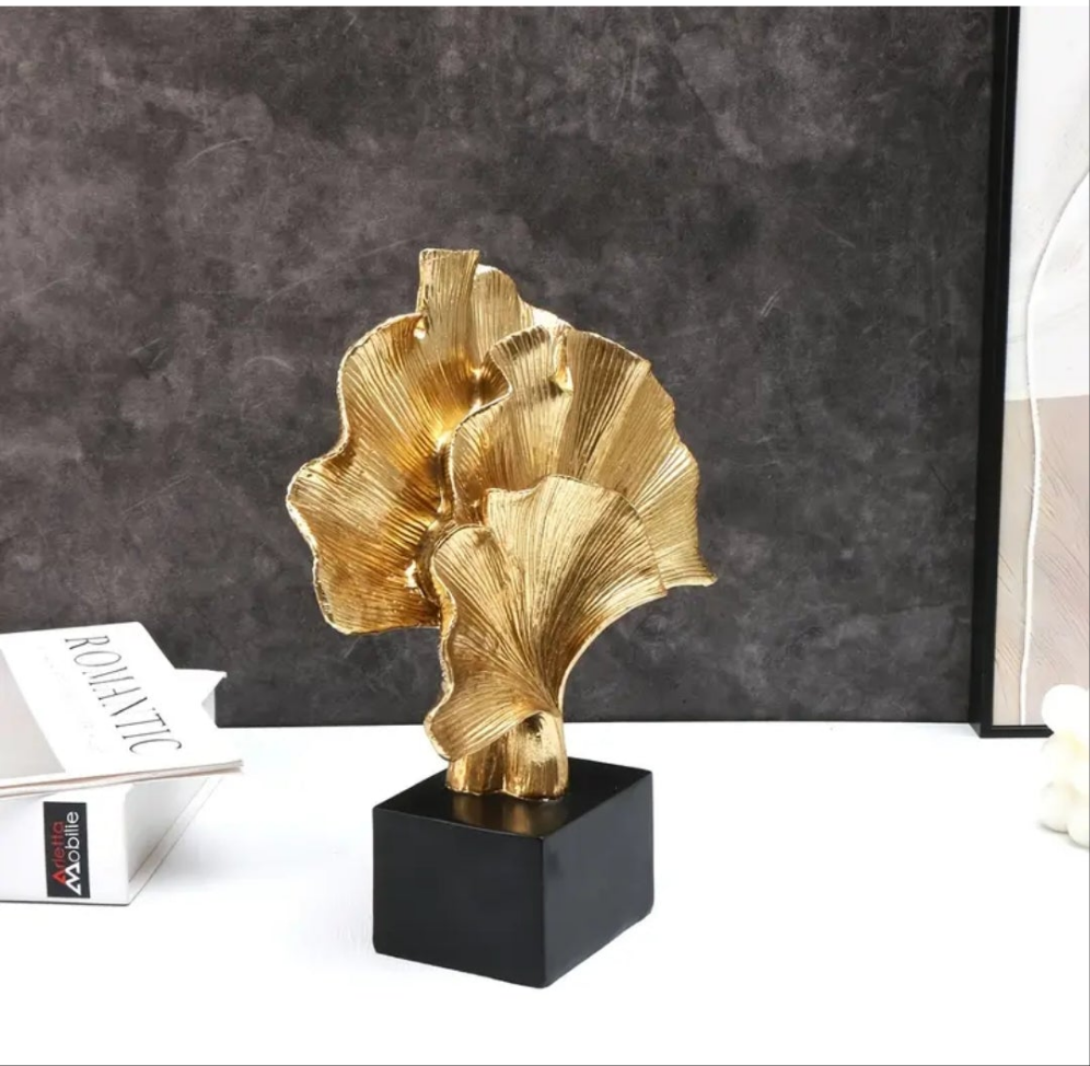 Resin Ginkgo Leaf Figurine
