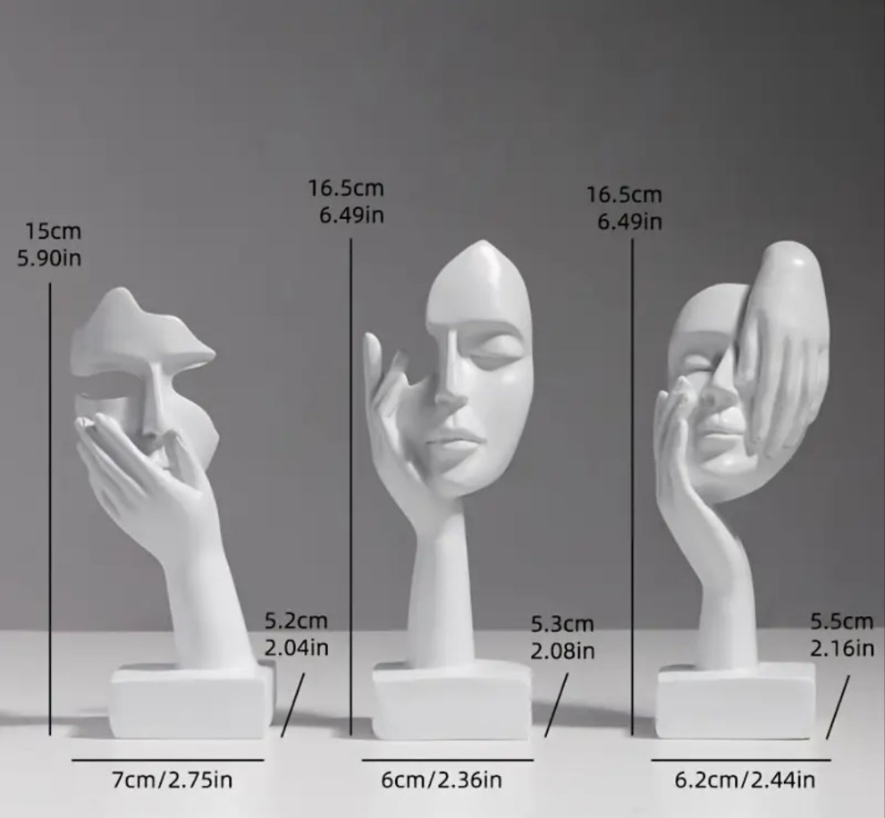 3pcs Elegant Thinker Statue