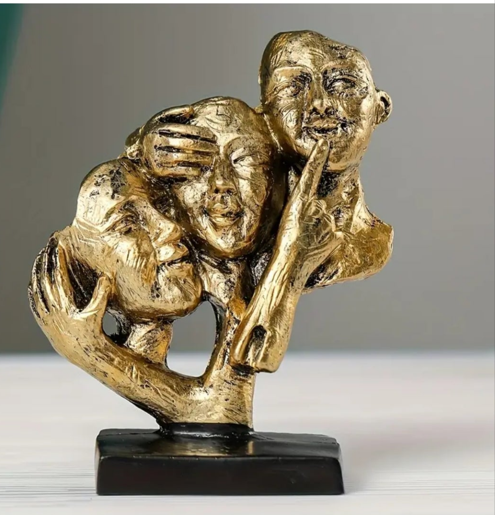 Classic Abstract Trio Sculpture - Resin Collectible Figurine