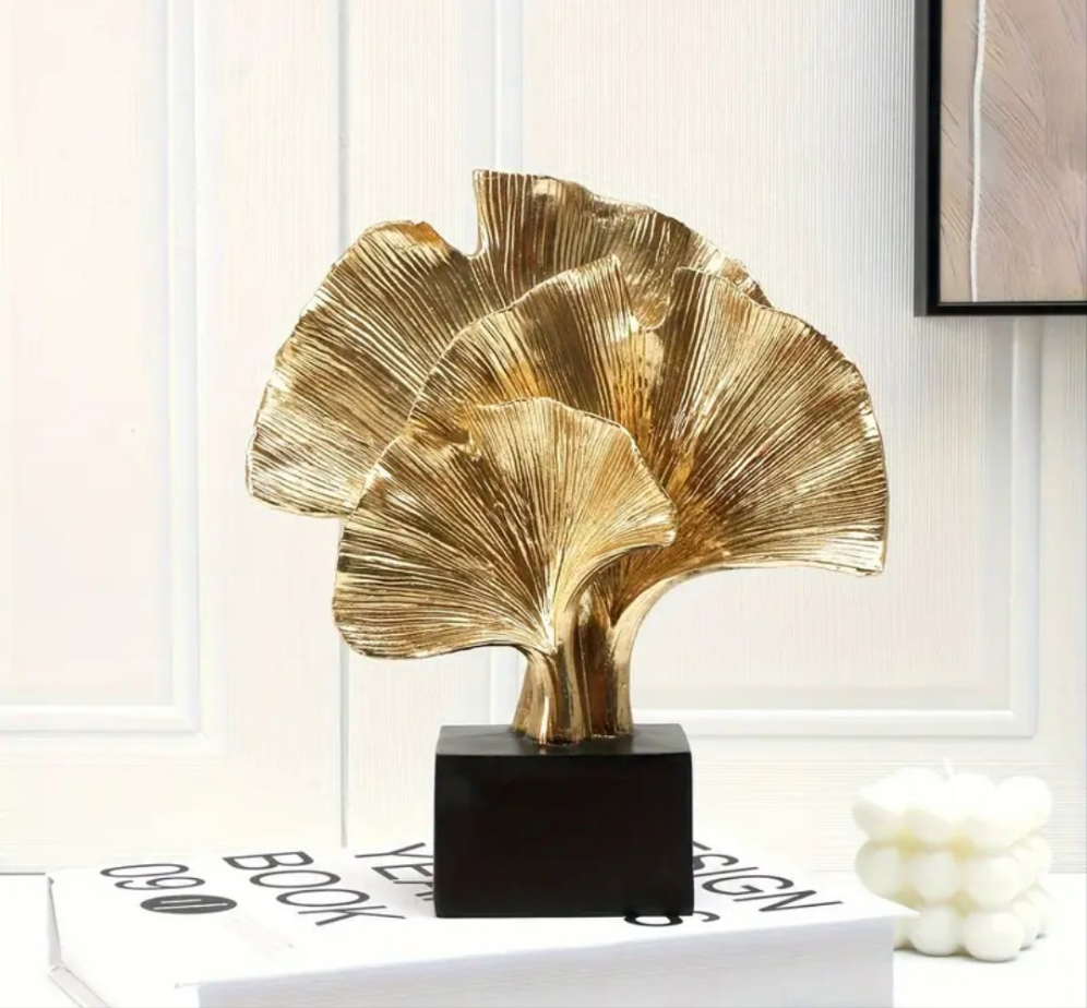 Resin Ginkgo Leaf Figurine