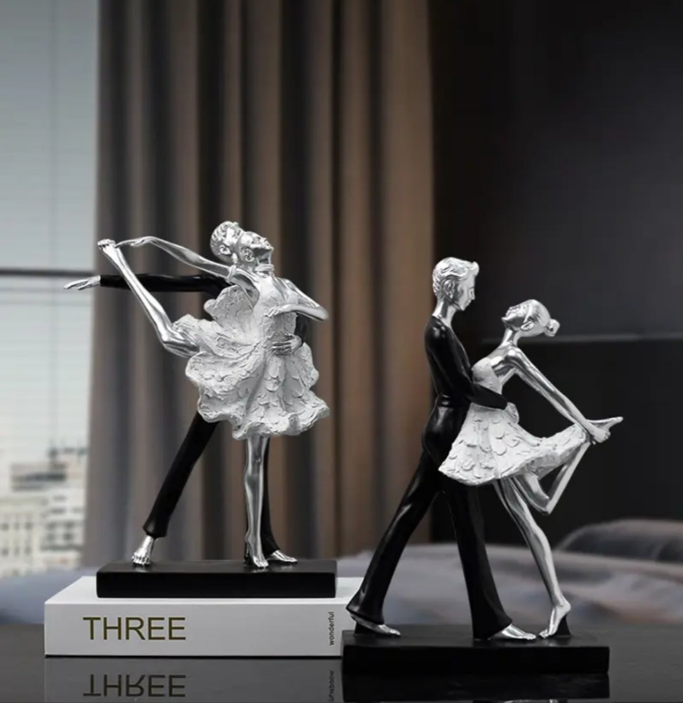 Elegant Nordic-Inspired Dancing Girl Figurine - Resin Art Craft