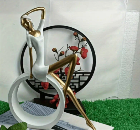 1pc Resin Artistic Woman & Reading Girl Statue