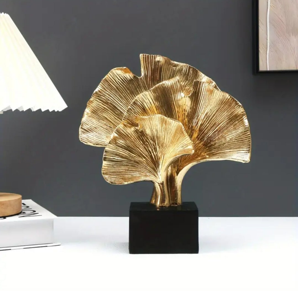 Resin Ginkgo Leaf Figurine