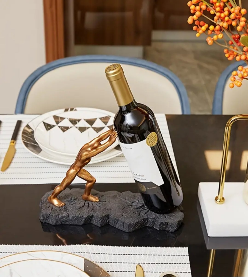 An Elegant European-Style Resin Figure Wine Rack