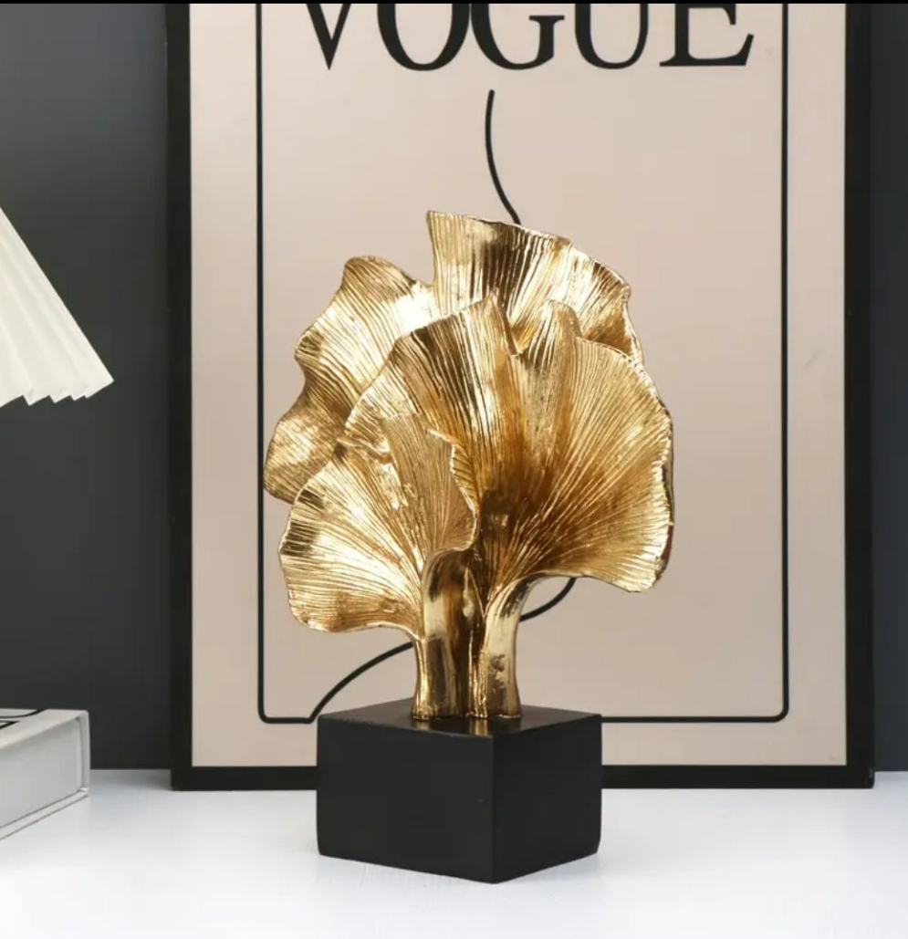 Resin Ginkgo Leaf Figurine