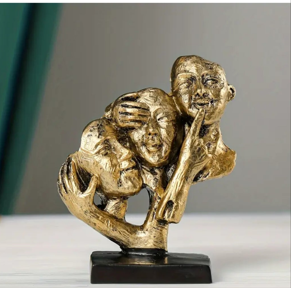 Classic Abstract Trio Sculpture - Resin Collectible Figurine