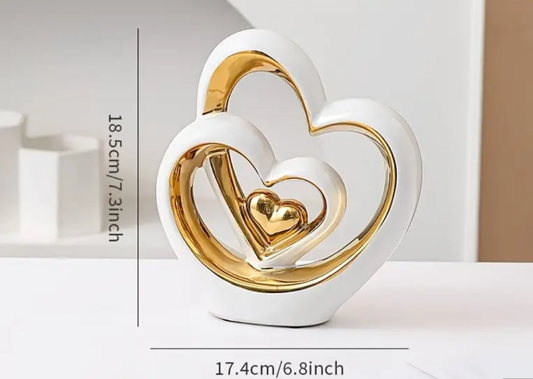 Glam Style Ceramic Heart Decorative Vase