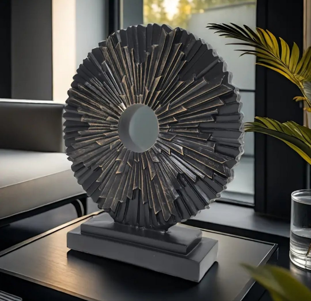 Resin Solar Flower Sculpture