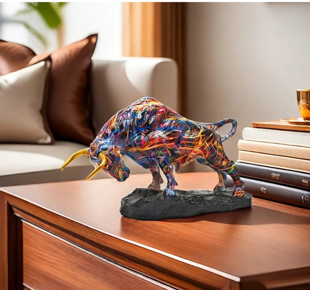 Elegant Bronze Bull Statue