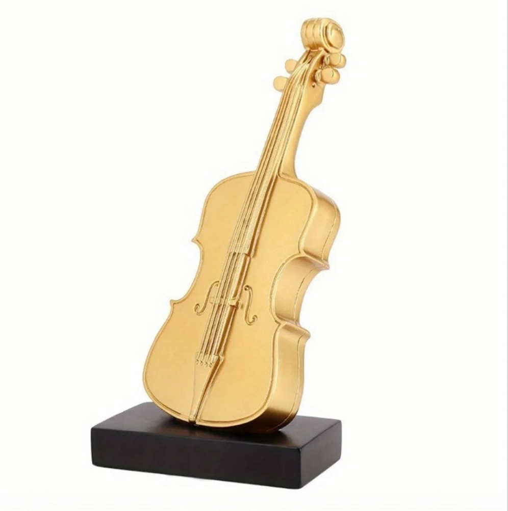 1pc, Handmade Yellow Golden Violin Resin Model Kit
