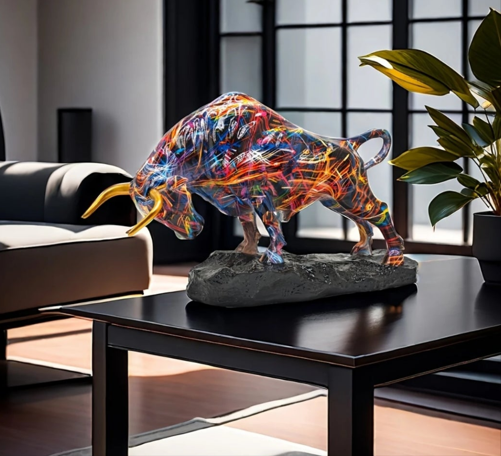 Elegant Bronze Bull Statue