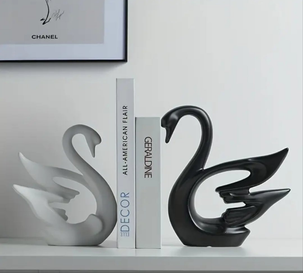 2pc/set, Ceramic Art Creative Swan Ceramic Ornaments