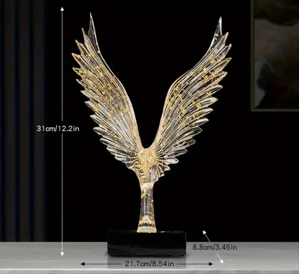 Elegant Resin Winged Abstract Statue