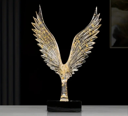 Elegant Resin Winged Abstract Statue